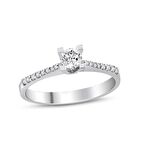 0.37 Karat Pırlanta Tektaş Yüzük - H I VS - Klasik Kolu Taşlı